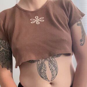 dELia*s brown crop top